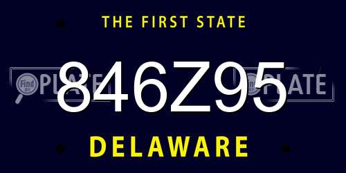 846Z95 Delaware License Plate