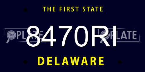 8470RI Delaware License Plate