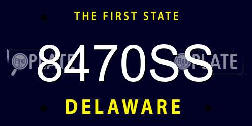 8470SS Delaware License Plate