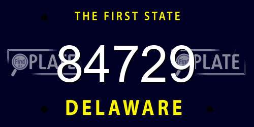 84729 Delaware License Plate