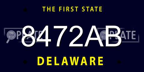 8472AB Delaware License Plate