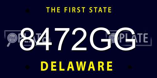 8472GG Delaware License Plate
