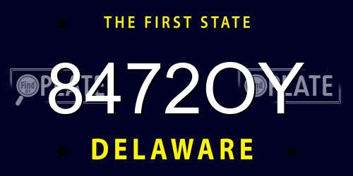 8472OY Delaware License Plate