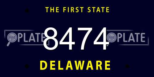 8474 Delaware License Plate