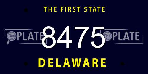 8475 Delaware License Plate