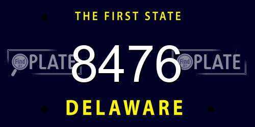 8476 Delaware License Plate