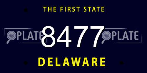 8477 Delaware License Plate