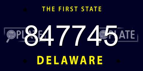 847745 Delaware License Plate