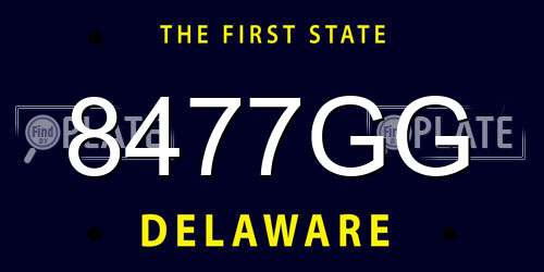 8477GG Delaware License Plate