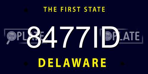 8477ID Delaware License Plate