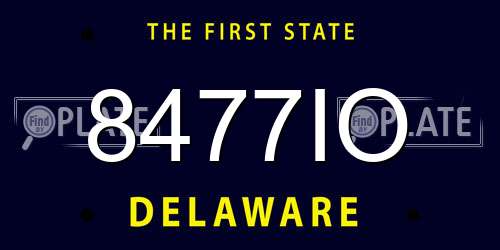 8477IO Delaware License Plate