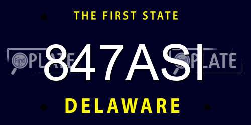 847ASI Delaware License Plate