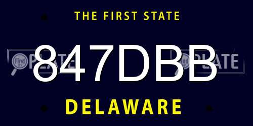 847DBB Delaware License Plate