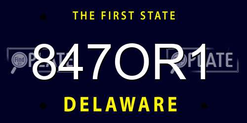 847OR1 Delaware License Plate