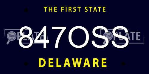 847OSS Delaware License Plate