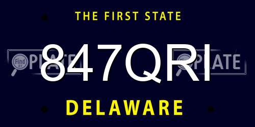 847QRI Delaware License Plate