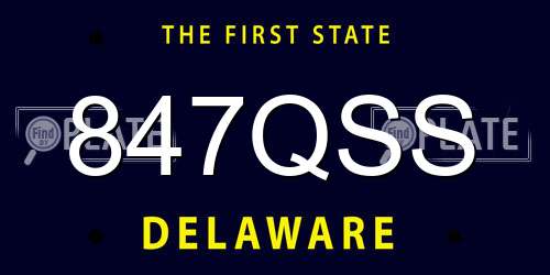 847QSS Delaware License Plate