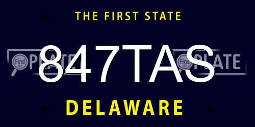 847TAS Delaware License Plate