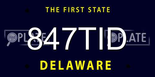 847TID Delaware License Plate
