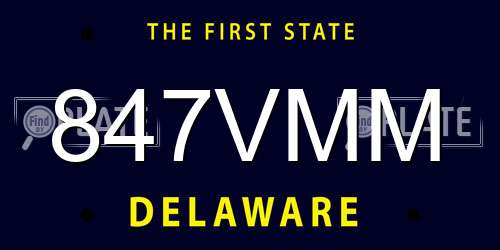 847VMM Delaware License Plate