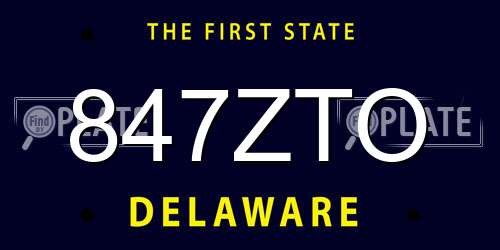 847ZTO Delaware License Plate