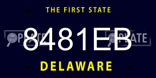 8481EB Delaware License Plate