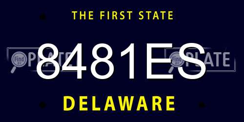 8481ES Delaware License Plate