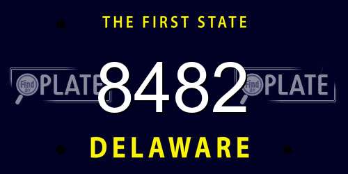 8482 Delaware License Plate