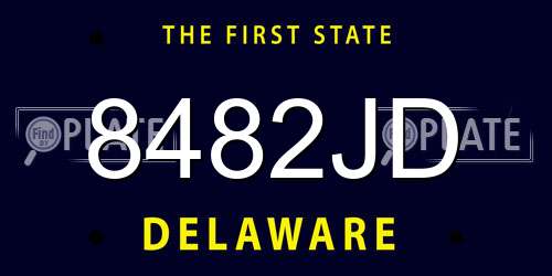 8482JD Delaware License Plate