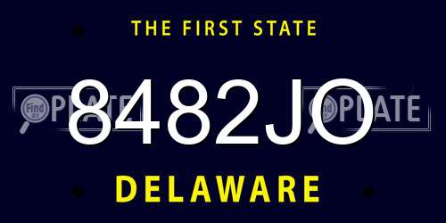8482JO Delaware License Plate