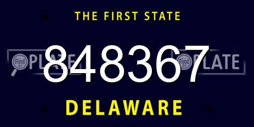 848367 Delaware License Plate