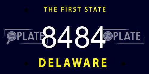 8484 Delaware License Plate