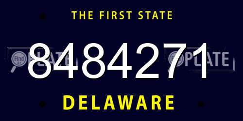 8484271 Delaware License Plate