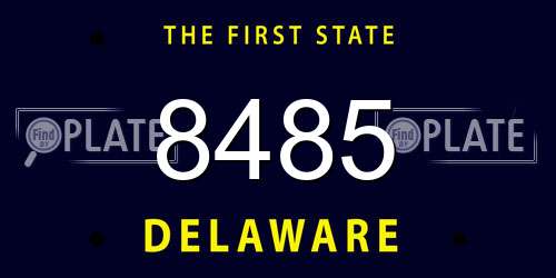 8485 Delaware License Plate