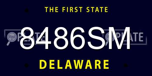 8486SM Delaware License Plate