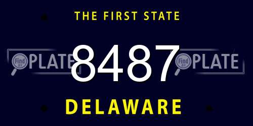 8487 Delaware License Plate