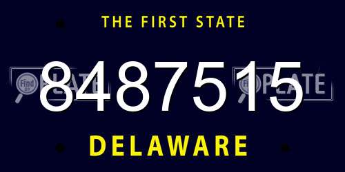 8487515 Delaware License Plate