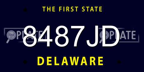 8487JD Delaware License Plate