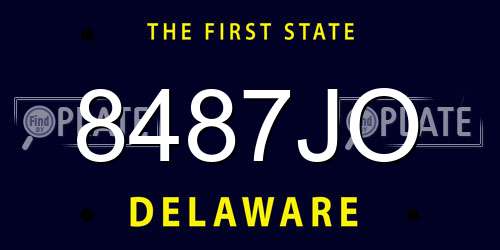 8487JO Delaware License Plate