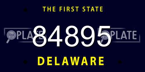 84895 Delaware License Plate
