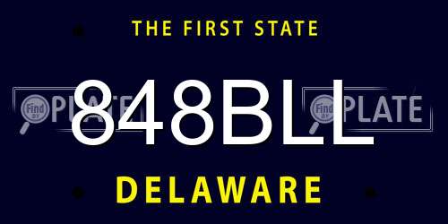 848BLL Delaware License Plate