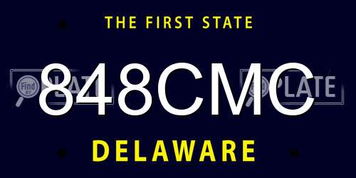 848CMC Delaware License Plate