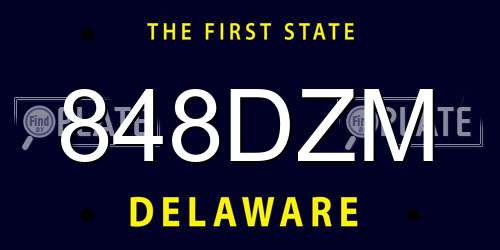 848DZM Delaware License Plate
