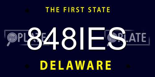 848IES Delaware License Plate