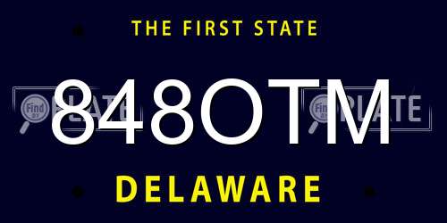 848OTM Delaware License Plate