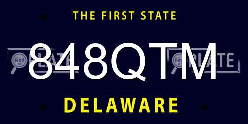 848QTM Delaware License Plate