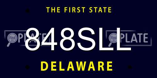 848SLL Delaware License Plate