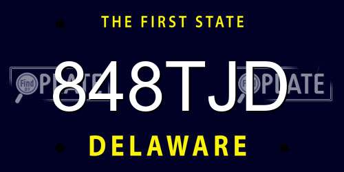 848TJD Delaware License Plate