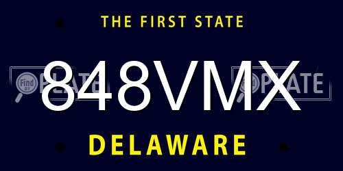 848VMX Delaware License Plate
