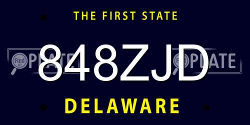 848ZJD Delaware License Plate
